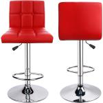 Rote Barhocker & Barstühle aus Leder gepolstert Breite 0-50cm 