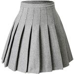 Hellgraue Karo Hoerev Mini Wollröcke aus Wolle für Damen Größe S 