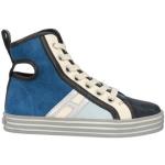 Mitternachtsblaue Hogan Rebel High Top Sneaker & Sneaker Boots mit Schnürsenkel aus Veloursleder für Kinder Größe 30 