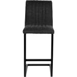 Anthrazitfarbene Gesteppte Moderne Möbel Exclusive Barhocker & Barstühle aus Stoff mit Rückenlehne Breite 0-50cm, Höhe 100-150cm, Tiefe 50-100cm 2-teilig 