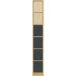 Anthrazitfarbene Pickawood Eichenregale lackiert aus Massivholz mit Schublade Breite 0-50cm, Höhe 200-250cm, Tiefe 0-50cm 