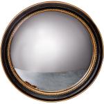 Schwarze Barocke Chehoma Runde Runde Wandspiegel 23 cm aus vergoldet 