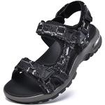 Reduzierte Schwarze Outdoor-Sandalen mit Riemchen aus PU leicht für Herren Größe 40 für den für den Sommer 