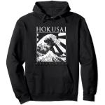 Schwarze Hokusai Herrenhoodies & Herrenkapuzenpullover mit Fuji-Motiv Größe S 