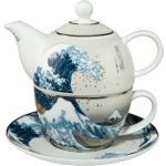 Blaue Hokusai Tea for one aus Porzellan 