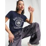 Reduzierte Marineblaue Kurzärmelige Hollister T-Shirts für Damen Größe XXS 
