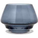 Blaue 10 cm Holmegaard Runde Teelichthalter aus Glas mundgeblasen 