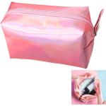 Pinke Schminktaschen & Make-Up Taschen mit Glitzer aus PVC für Kinder zum Schulanfang 