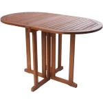 Braune Ovale Tischplatten geölt aus Holz klappbar Breite 50-100cm, Höhe 50-100cm, Tiefe 50-100cm 