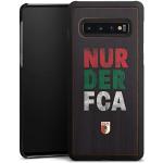 DeinDesign Holz Case kompatibel mit Samsung Galaxy S10 Plus Walnuss Handyhülle Echtholz Hülle FC Augsburg Offizielles Lizenzprodukt Logo