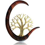 Goldene Antike Dehnschnecken & Dehnspiralen aus Holz handgemacht für Herren 