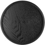 Schwarze Moderne Runde Dekotabletts 24 cm aus Massivholz 