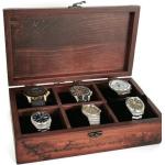 Schokoladenbraune Uhrenaufbewahrungen: Uhrenboxen & Uhrenkästen aus Holz für Herren 
