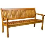 Holzbank Ottawa II - Massiver 3-Sitzer aus Robinie mit Lehne - 88 x 161 x 64 cm