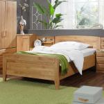 Hellbraune Franco Möbel Rechteckige Einzelbetten lackiert aus Massivholz 100x220 