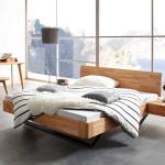 Braune Moderne Topdesign Rechteckige Holzbetten geölt aus Massivholz 200x200 