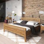 Braune Basilicana Rechteckige Holzbetten geölt aus Massivholz 200x200 
