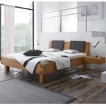 Braune Moderne Topdesign Holzbetten geölt aus Massivholz 200x200 