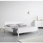 Weiße Skandinavische Bessagi Betten Landhausstil lackiert aus Massivholz 180x200 