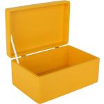Gelbe Aufbewahrungsboxen mit Deckel aus Holz 