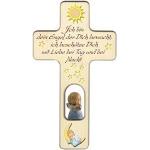 Holzkreuz für Jungen zu Geburt, Taufe oder Kindergeburtstag/Dekoration für Kinderzimmer mit Aufhängung für die Wand