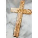 MaMeMi Holzkreuz Olivenholz mit gekerbten Kanten [25 x 13 cm] Handarbeit aus dem Heiligen Land/Bethlehem
