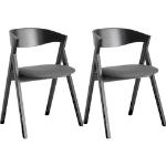 Reduzierte Schwarze Skandinavische Holzstühle lackiert aus Eiche Breite 50-100cm, Höhe 50-100cm, Tiefe 0-50cm 