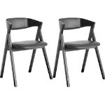 Reduzierte Schwarze Skandinavische Holzstühle aus Massivholz gepolstert Breite 50-100cm, Höhe 50-100cm, Tiefe 0-50cm 