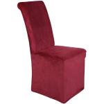Reduzierte Bordeauxrote Minimalistische Stuhlhussen aus Samt maschinenwaschbar 4-teilig 