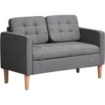 Graue Homcom Zweisitzer-Sofas aus Stoff Breite 100-150cm, Höhe 50-100cm, Tiefe 50-100cm 2 Personen 