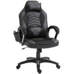 Schwarze Homcom Gaming Stühle & Gaming Chairs aus Kunstleder höhenverstellbar 
