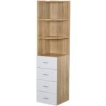 Weiße Homcom Bücherregale aus Holz mit Schublade Breite 0-50cm, Höhe 150-200cm, Tiefe 0-50cm 