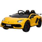 Gelbe Homcom Lamborghini Elektroautos für Kinder aus Metall für 3 - 5 Jahre 