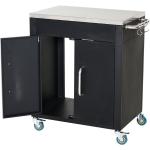 HomCom Küchenwagen mit Küchenschrank 86x50x96,5 cm Schwarz