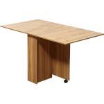 HOMCOM Mobiler Tisch natur Klapptisch Schreibtisch Beistelltisch mit Rollen
