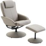 HOMCOM Relaxsessel Sessel Fernsehsessel Armsessel 360° drehbar mit Fußstütze Grau L78 × B71 × H101 cm