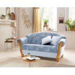 Hellblaue Romantische Home Affaire Zweisitzer-Sofas mit Armlehne Breite 150-200cm, Höhe 50-100cm, Tiefe 50-100cm 2 Personen 