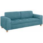 Home affaire 3-Sitzer Corby, mit Steppung auf Sitzfläche blau Einzelsofas Sofas Couches Wohnzimmer