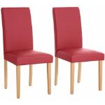 Reduzierte Rote Moderne Home Affaire Roko Nachhaltige Esszimmerstühle & Küchenstühle aus Massivholz Breite 0-50cm, Höhe 50-100cm, Tiefe 50-100cm 6-teilig 