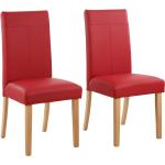 Home Affaire 4-Fußstuhl stuhlparade 42x101x61 cm, 2 St., Kunstleder, Massivholz, rot (dunkelrot, honigfarben) 4-Fuß-Stühle (766531-0)