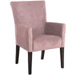 Home affaire Armlehnstuhl King, Luxus-Microfaser, Beine aus massiver Buche, wengefarben lackiert rosa Armlehnstühle Stühle Sitzbänke