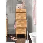 Reduzierte Moderne Home Affaire Nachhaltige Badschränke Schmal aus Massivholz mit Schublade Breite 0-50cm 