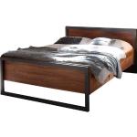 Braune Industrial Home Affaire Detroit Nachhaltige Betten aus Holz 180x200 