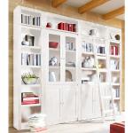 Home affaire Bücherwand »Bergen«, aus massivem schönen Kiefernholz, Breite 255 cm, weiß, weiß