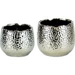 Reduzierte Silberne Moderne Home Affaire Vasensets strukturiert aus Keramik 2-teilig 