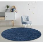 Blaue Unifarbene Home Affaire Runde Runde Hochflorteppiche 140 cm aus Kunstfaser schmutzabweisend 