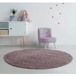 Lavendelfarbene Unifarbene Home Affaire Runde Runde Hochflorteppiche 140 cm mit Lavendel-Motiv aus Kunstfaser schmutzabweisend 