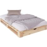Beige Romantische Home Affaire Bio Nachhaltige Betten mit Bettkasten aus Massivholz 120x200 
