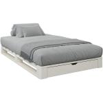 Reduzierte Weiße Moderne Home Affaire Betten mit Bettkasten Lackierte aus Massivholz mit Schublade 120x200 