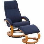 Home affaire Relaxsessel »Paris« (2-St., bestehend aus Sessel und Hocker), in unterschiedlichen Bezugs- und Farbvarianten, Sitzhöhe 46 cm, blau